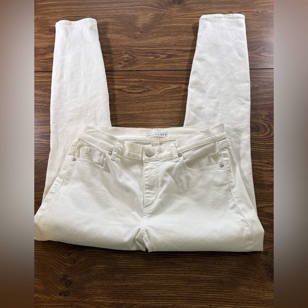 LOFT Modern Skinny Jeans Size 6 White
